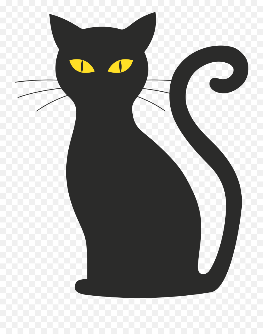 Black Cat Blackcat Halloween Sticker - Halloween Black Cat Silhouette Emoji,Black Cat Emoji