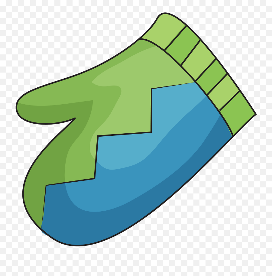 Green And Blue Mitten Clipart - Transparent Background Mittens Clipart Emoji,Mitten Emoji