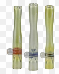Glass Silver Fumed Chillum With Marble - Solid Emoji,Vase Bomb Emoji