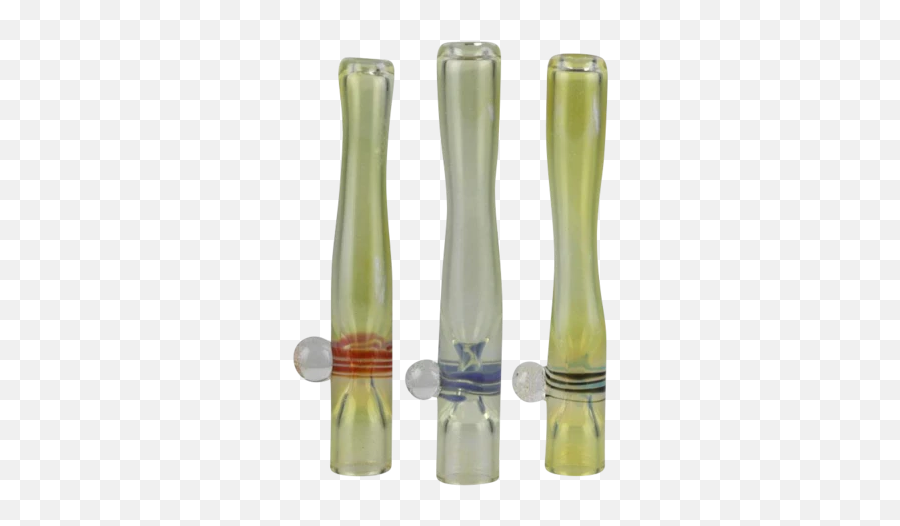 Glass Silver Fumed Chillum With Marble - Solid Emoji,Vase Bomb Emoji