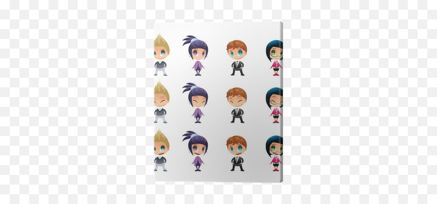 Characters With Normal - Blinked Eyes Open Mouth Positions Canvas Print U2022 Pixers We Live To Change Posiciones Abiertas Emoji,Emoticon Blinking Eyes