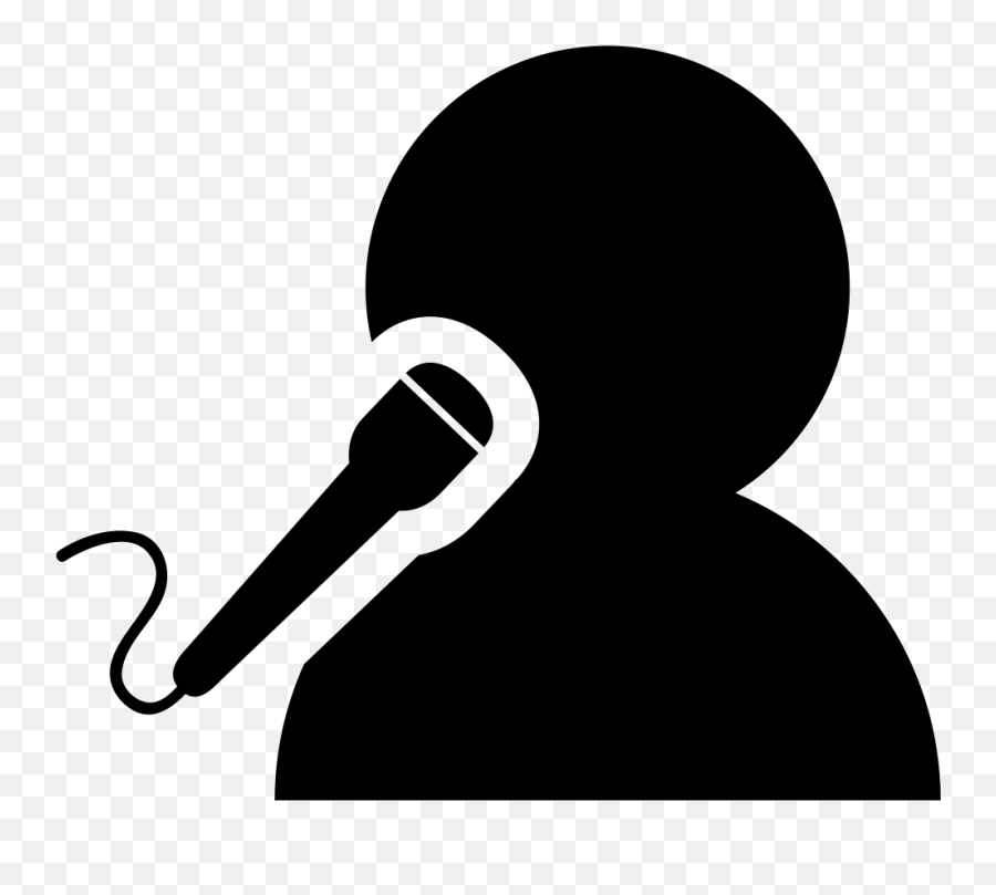 Man Singing With A Microphone Svg Png - Man With Microphone Icon Emoji,Microphone Emoji Png