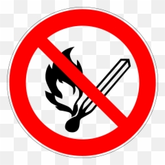Free Prohibited Sign Transparent - No Open Flames Png Emoji
