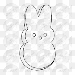 Candy Bunny Outline For Classroom Therapy Use - Circle Emoji