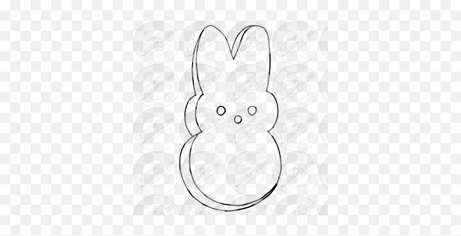 Candy Bunny Outline For Classroom Therapy Use - Circle Emoji,Bunny Emoticon