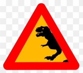 Warning Symbol Tyrannosaurus Rex - Simbolo De Advertencia Emoji,T Rex Emoji