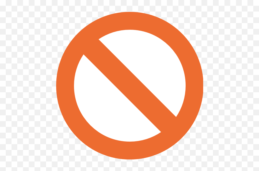 No Entry Emoji For Facebook Email Sms - No Sign Orange Png,No Entry Emoji