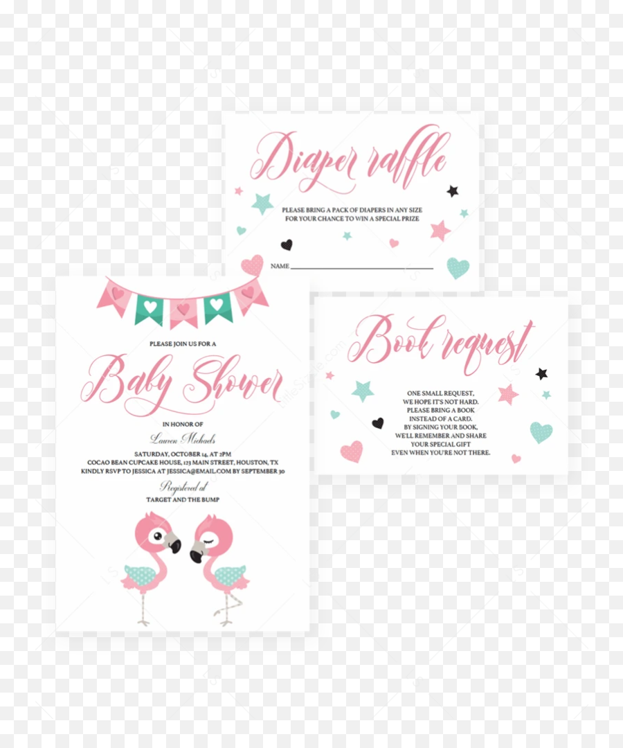 Flamingo Baby Shower Invitation Templates For Girls - Email Baby Shower Invitation Template Emoji,Flamingo Emoji