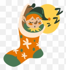 Cute Christmas Elf Sleeping Sock - Cartoon Emoji