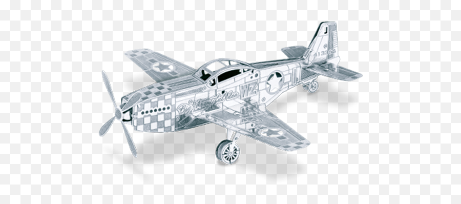 Plane Emoji Png - Metal Earth P51 Mustang Diy Metal Model Metal Earth 3d Aircraft,Plane Emoji