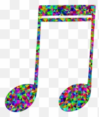 Download Polygon Musical Note Clipart - Low Music Note Emoji,Single Music Note Emoji