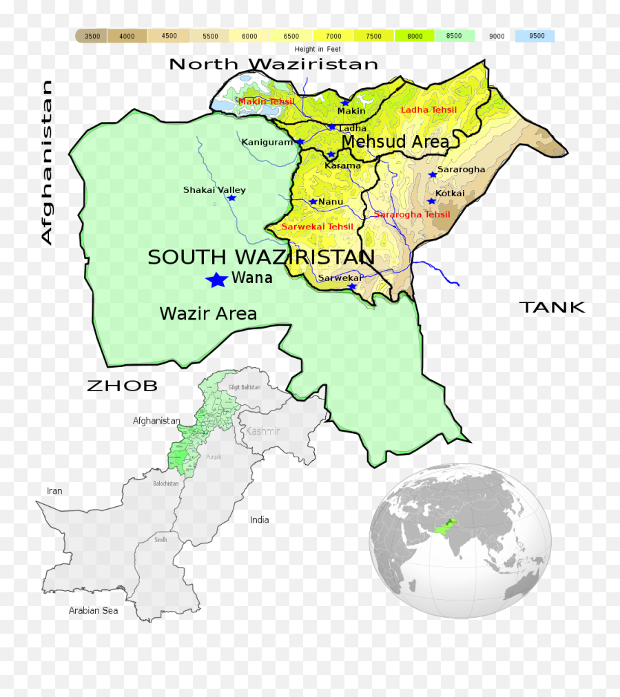 Pakistan Kpk Fata South Waziristan - Digital Map Of South Waziristan Emoji,Apple Color Emoji Font