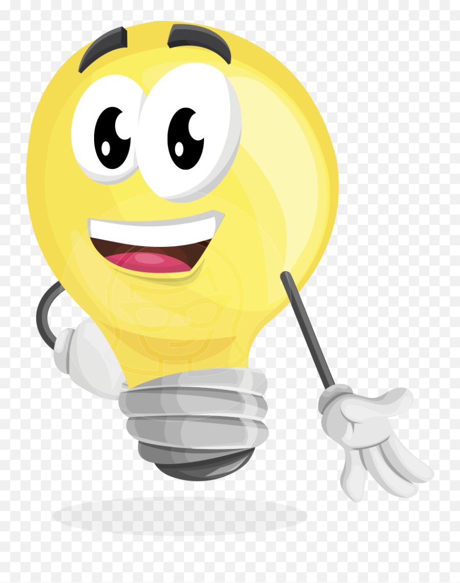 Light Bulb Cartoon Vector Character - Cartoon Bulb Image Png Emoji,Light Bulb Emoticon
