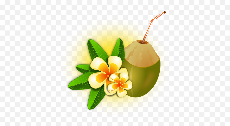 Coconut Cocktail Vector Graphics - Hawaii Food Clipart Emoji,Palm Tree Drink Emoji