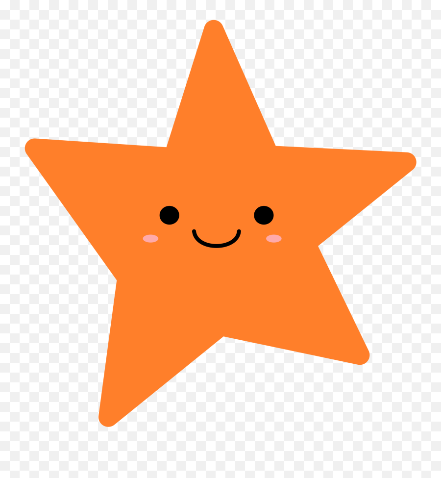 Orange Star Vector Clipart Image - Estrela Sorrindo Png Emoji,Kawaii Emoji