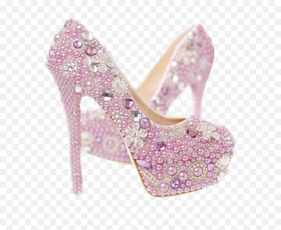Pink Shoe Shoes Sparkling Highheels Highheel Freetoedit - Bridal Beautiful High Heels Emoji,High Heel Emoji