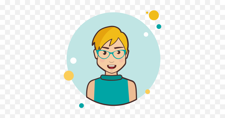 Blond Short Hair Lady With Blue Glasses - People Thinking Icon Png Emoji,Blonde Girl Emoji