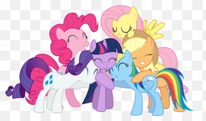 Group Of Friends Hugging Clipart - My Little Pony Png Emoji,Group Hug Emoji