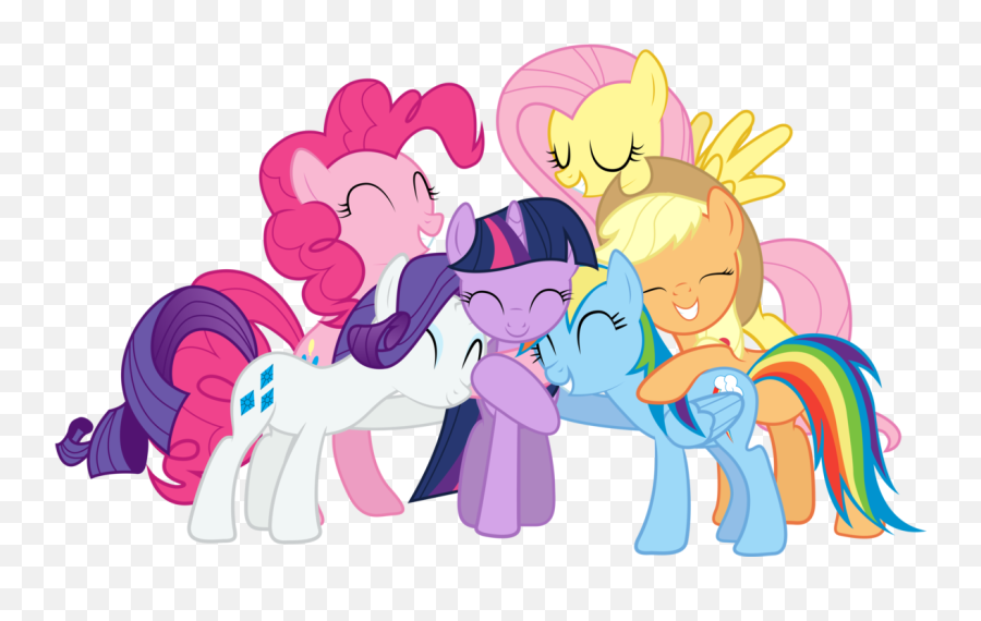 Group Of Friends Hugging Clipart - My Little Pony Png Emoji,Group Hug Emoji