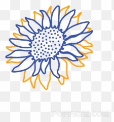 How To Draw A Sunflower - Sunflower Drawing Png Emoji,Sun Flower Emoji