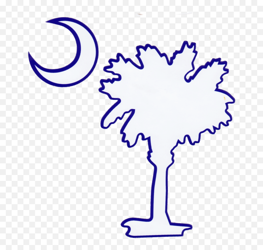 South Carolina Palmetto Moon Quotes - White Palmetto And Moon Emoji,South Carolina Emoji
