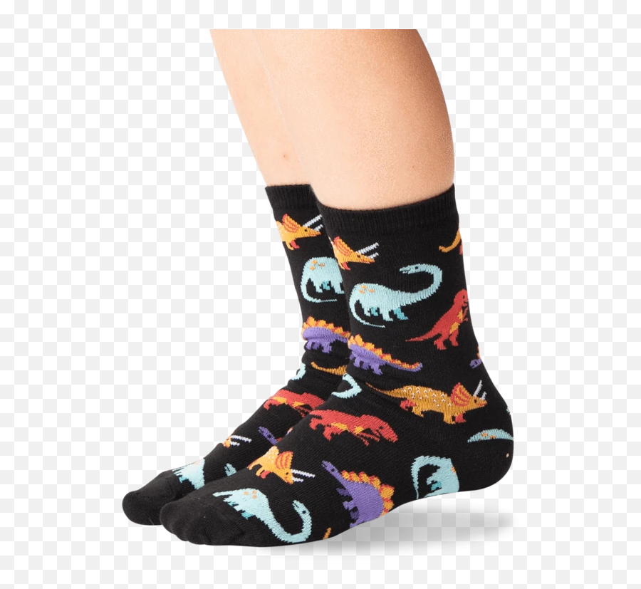 Kidu0027s Dinosaur Crew Socks U2013 Hotsox - Sock Emoji,Dinosaur Emoji