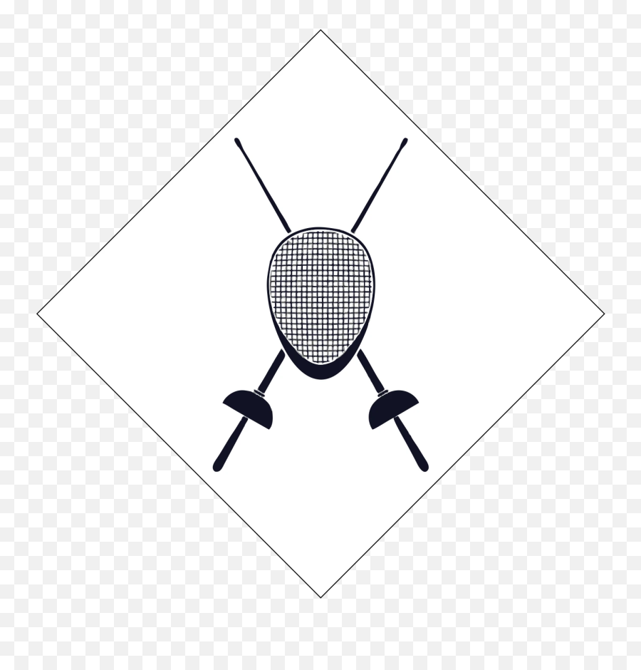 Fencing Logo Diamond Trophy - Epee Fencing Mask Cartoon Emoji,Crossed Swords Emoji