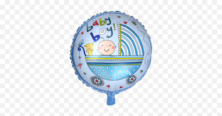 17 Inch Round Baby Boy In Stroller Balloon Blue - Circle Emoji,Shower Toilet Emoji