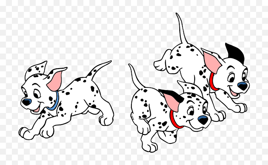 101 Dalmatians Puppies Clipart - Dalmatian Dog Running Clipart Emoji ...