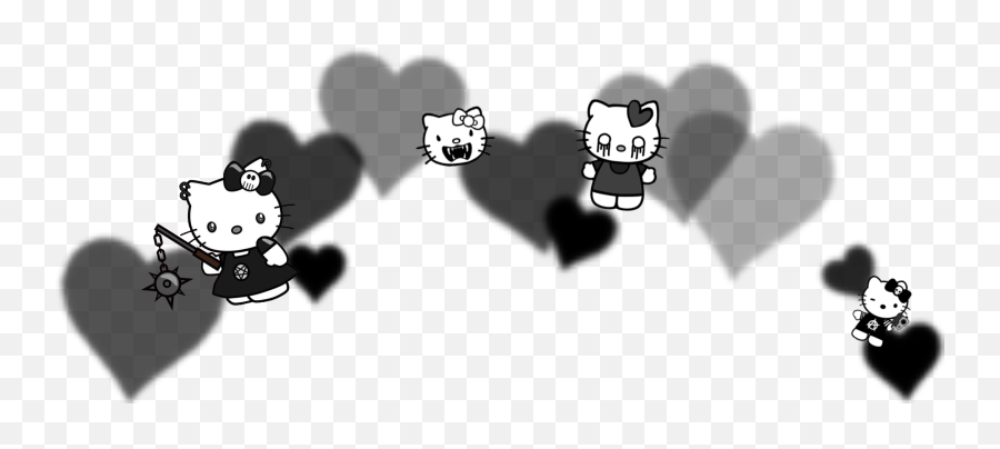 Black Emoji Hearts Hellokitty Sticker By Josephine - Deus É Bom O Tempo Todo Rosa,Creepy Emoji