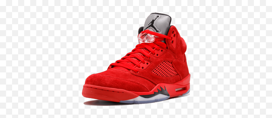 Retro Nike Red Sneakers Air Jordan - Retro 5 Red Suede Emoji,Emoji Shoes Jordans