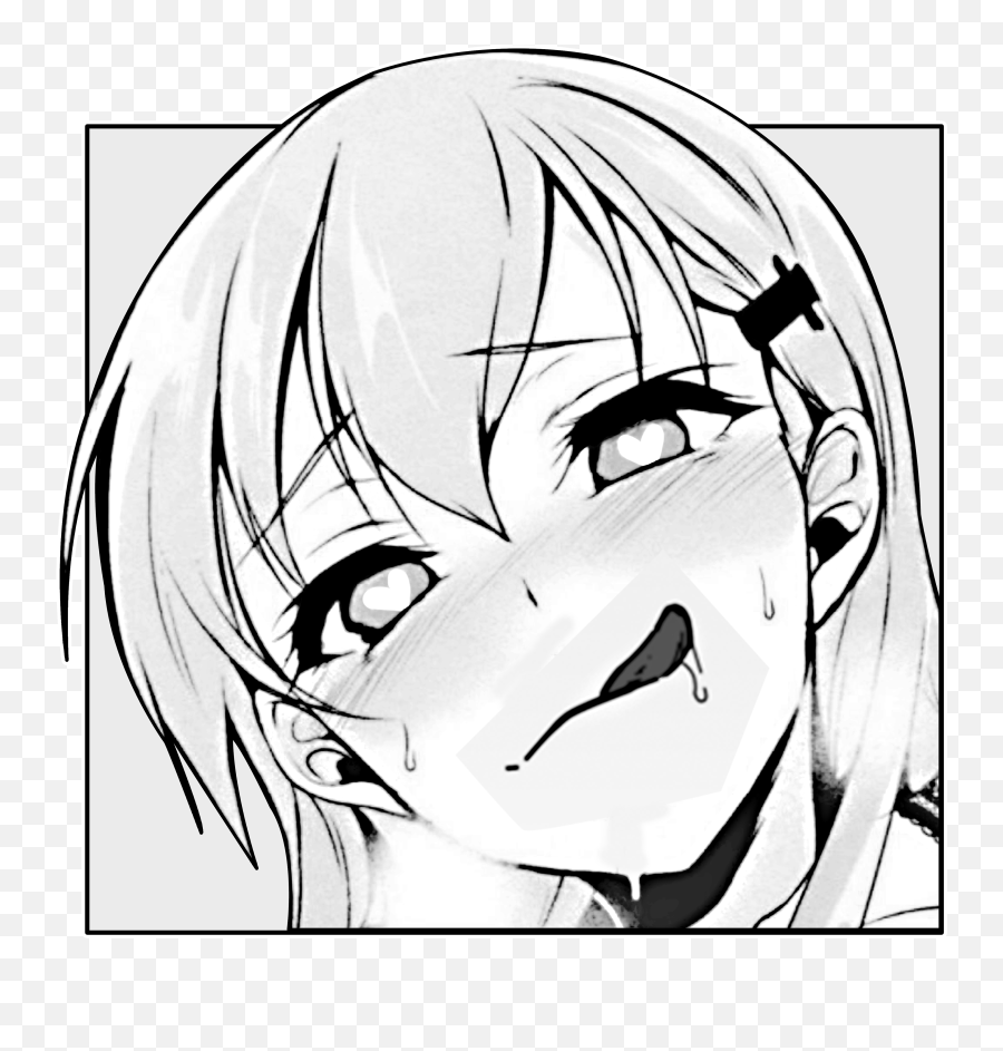 Anime Girls - Drooling Anime Girl Heart Eyes Emoji,Ahegao Emoticon