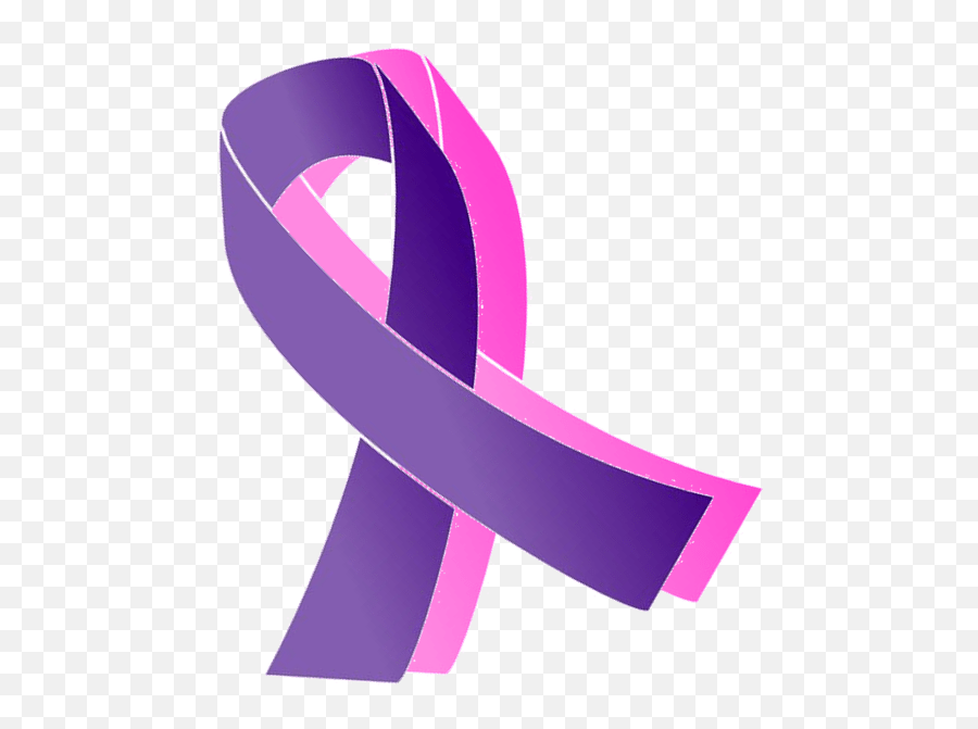 Pink And Purple Cancer Ribbon Clipart - Pink And Purple Ribbon Emoji,Purple Ribbon Emoji