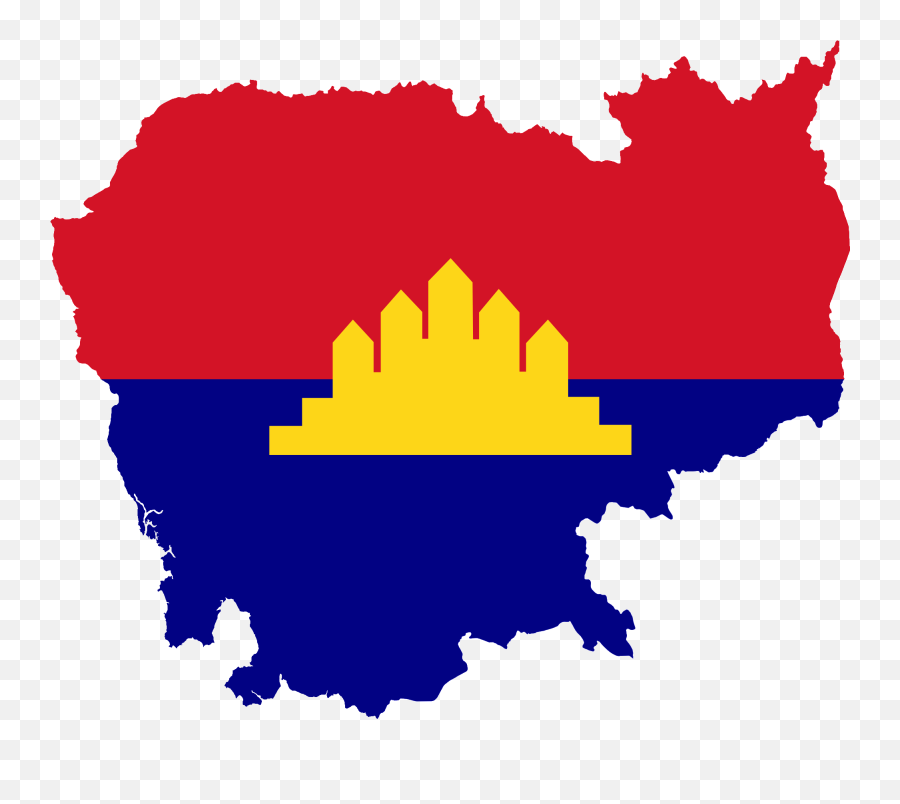 Flag Map Of The State Of Cambodia - Cambodia Map With Flag Emoji,Cambodia Flag Emoji