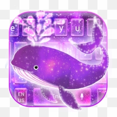 Purple Glitter Starry Whale - Emoji