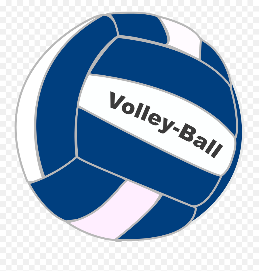 Volleyball Ball Blue White Stripes - Volleyball Clip Art Emoji,Emotional Symbols