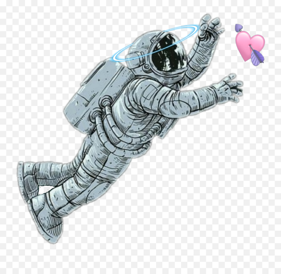 Space Astronaut Lightcrown Heart Emoji - Illustration,Astronaut Emoji