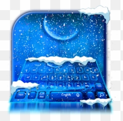 Live Snowing Night Keyboard Theme - Clip Art Emoji