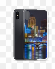 Des Moines Skyline Iphone Case - Des Moines At Night Emoji,Emoji Iphone Case