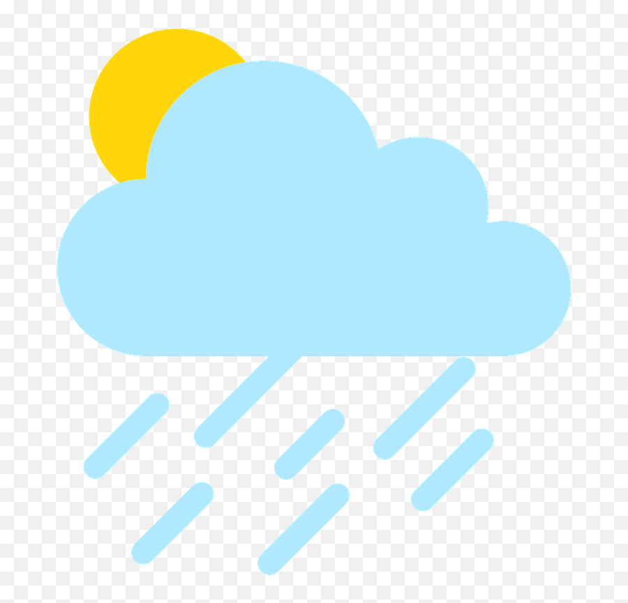Sun Behind Rain Cloud Emoji Clipart - Nube Lluvia Sol,Rain Emoji