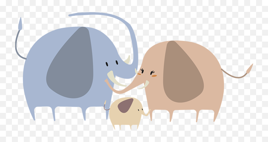 Family Of Elephants Wall Sticker - Big Emoji,Elephant Emoji