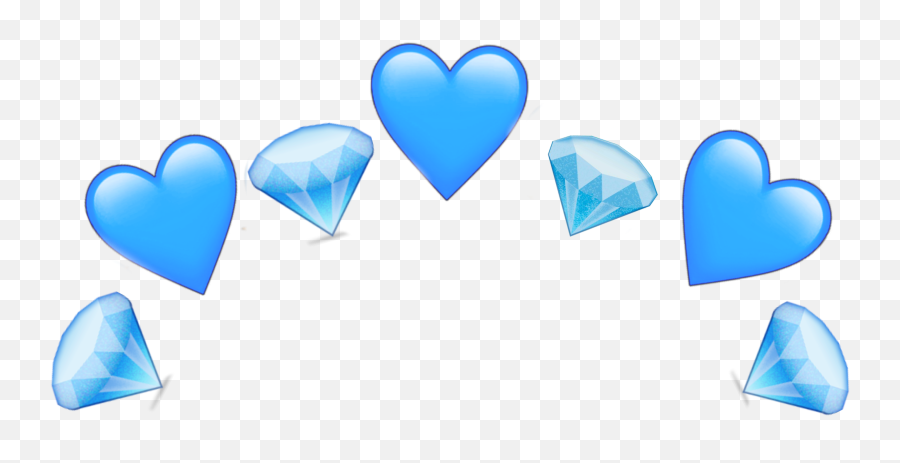 Crown Blue Dimond Heart Sticker By Yee - Girly Emoji,Crystal Emoji