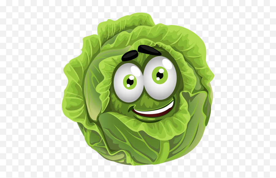 Légumes Rigolos - Laitue Fruits Et Légumes Dessin Legumes Vegetable Cartoons Cabbage Emoji,Emotioncon