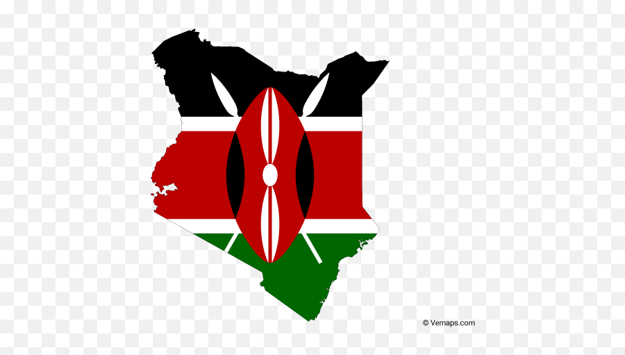 Flag Map Of Kenya Free Vector Maps Kenya Flag Map - Kenya Flag Map Emoji,Flag Boat Emoji