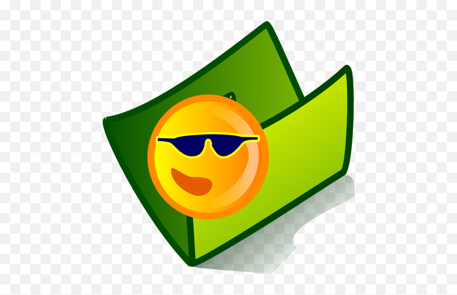 Vector Image Of Cool Folder Icon - Inbox Clipart Emoji,Sunglasses Emoticon