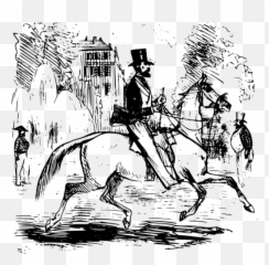 Vetor De Homem Com Chapéu Andar - Horse Emoji