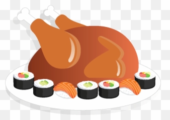 Meat Clipart Fried Turkey Meat Fried - Gimbap Emoji,Cooked Turkey Emoji