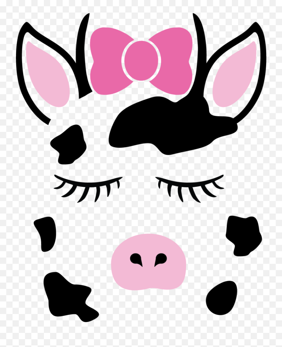 Cute Animal Face Vinyl Decals - Cute Cow Face Clipart Emoji,Cow And Face Emoji