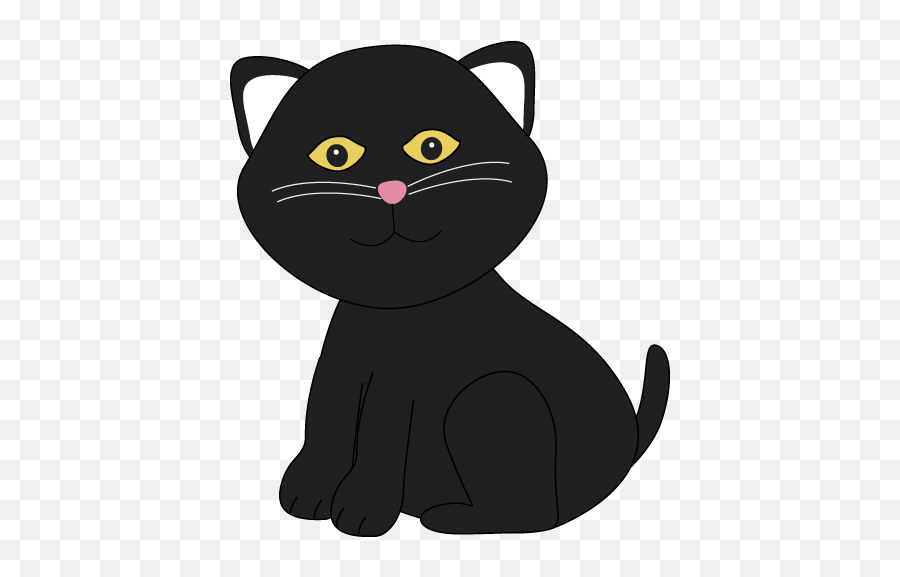Cute Halloween Black Cat Clip Art - Cute Black Cat Clipart Emoji,Black Cat Emoticon