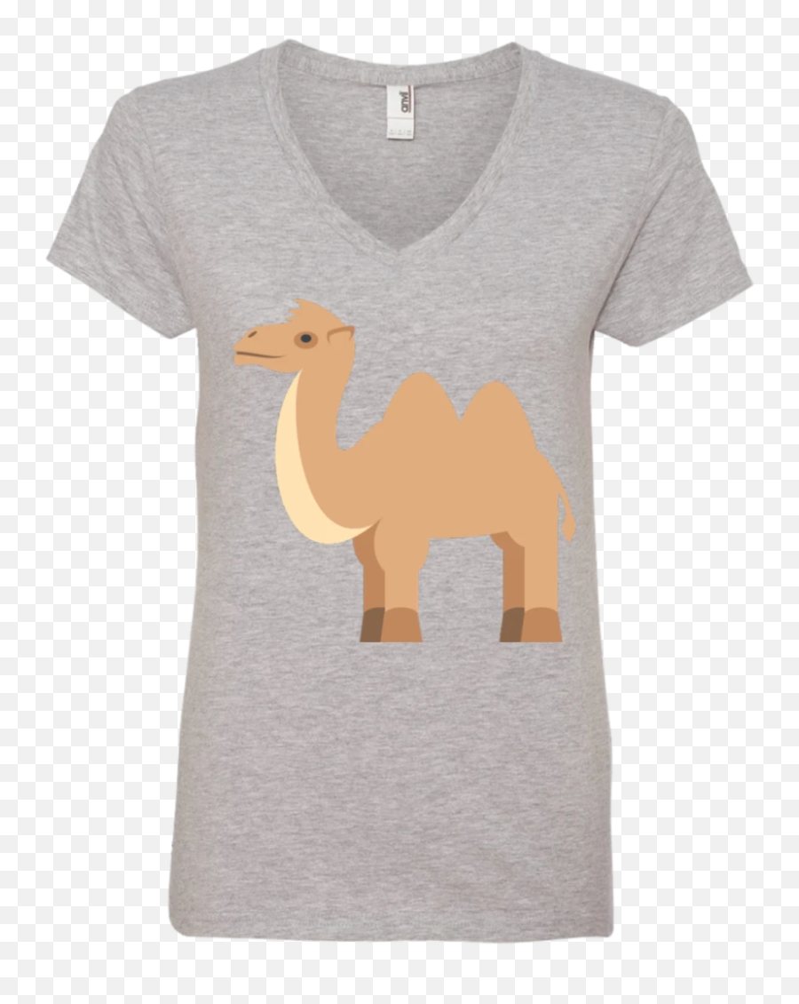 Camel Emoji Ladiesu0027 V - Neck Tshirt,Llama Emoji